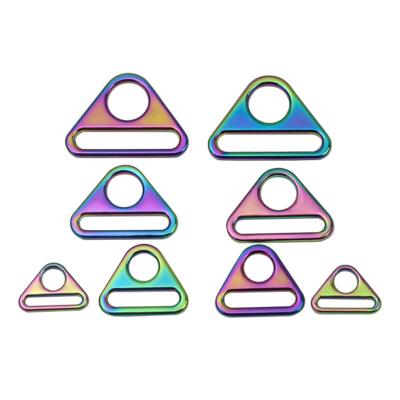 China Rainbow Triangle Buckle Shape Slider Strap Eco-friendly Zinc Alloy Buckle 20mm/25mm/32mm/38mm For Bags for sale