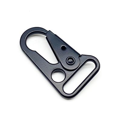 China Olecranon 25mm Multifunctional Zinc Alloy Eco-friendly Matt Black Snap Hook Buckle Carabiner for sale