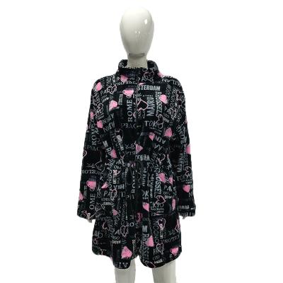 China Super Soft Soft Keep Warm In Winter High Quality Polyester Bathrobe And Zipper Women's Luxury Sleepwear for sale