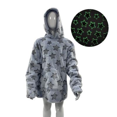 China Anti-Static Glow In The Dark Sweatshirt Cover Wearable Luminous Hoodie Cover For Kids for sale