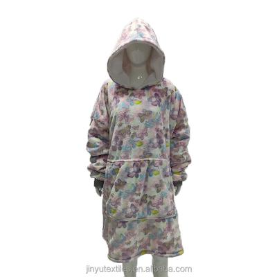 China Hot Sale Wearable Hoodie Blanket Printing Oversized Wearable Hoodie Blanket Sweatshirt Clothing For Winter for sale