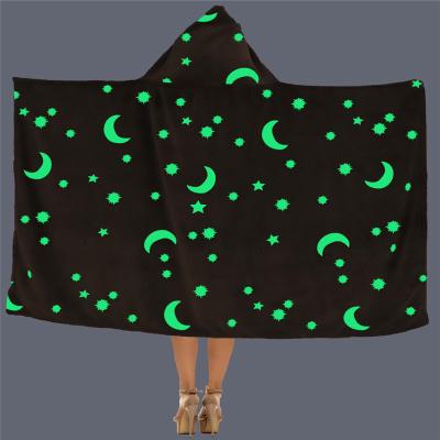 China Flame Retardant Ready To Ship Wearable Glow In The Dark Hoodie TV Blanket for sale