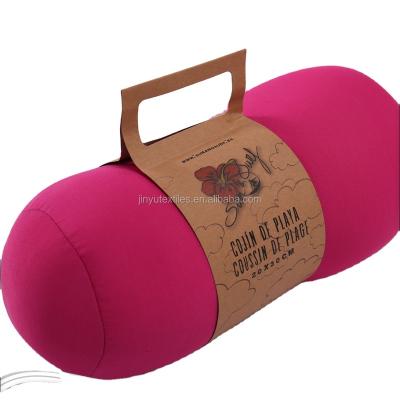 China Anti-static Microbead Round Pillow Support Hypoal Roll Pillow Squishy Flexible Lumbar Car Seat Cushion for sale