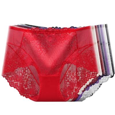 China QUICK DRY sexy lace mesh ultra light women's underwear mid waist ice silk breathable briefs for sale