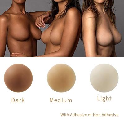 China Wholesale Breathable Self Adhesive Non Adhesive Invisible Nipple Cover Reusable Silicone Chest Correction for sale