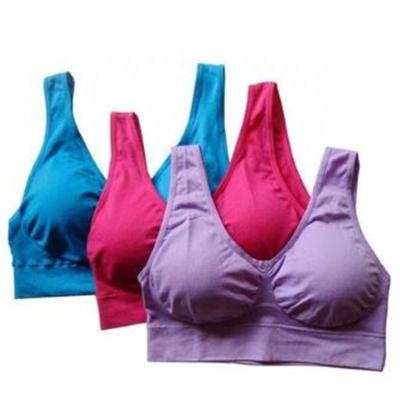 China Hot Selling 3-Pack Women's Seamless Seamless Sports Bra With Pads Also Seen On TV Non-Fitted Straps Soft Cups Full Pad Bra for sale