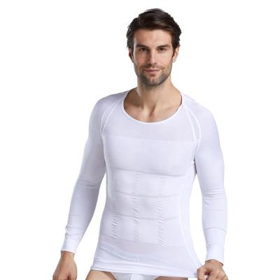 China Wholesale Men's Breathable Compression Shirt Long Sleeve Body Shaping Running Exercise Aerobics Slimming Shapewear Corset for sale