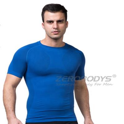 China Wholesale Customized QUICK DRY Slim Running Fitness Men's Body Tight Short Sleeve Workout Shaper Tops Sportswear for sale