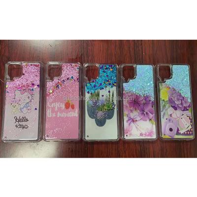 China Cute Girl Unique Shockproof Mobile Phone Case Cover For Samsung A12 A22 A03S 164 Liquid Cases Water Cover for sale