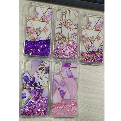 China Bling Shockproof Liquid Water Cover Glitter Sparkle Mobile Phone Case Cover Quicksand Cases For Samsung A12 A03S Water Bag for sale