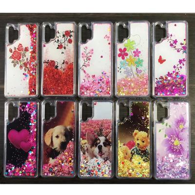 China The shinny shockproof quicksand mobile cover the flower cell phone case for iphone 13 pro max case water liquid cover for sale