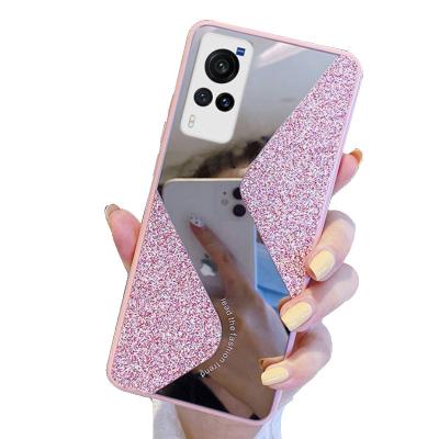 China Aesthetic Instant Shockproof Handset Glitter Mirror Phone Case Anti-fall Plastic Powder Back Cover For iPhone 12 for sale