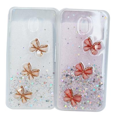 China Aesthetic Glue Liquid Cover Drop Case Anti-fall Silicone Shock Proof Case Butterfly Phone Bag For Huawei P40 Y9S for sale