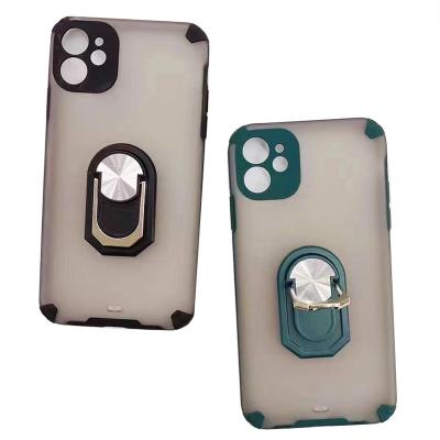 China Shockproof Magnetic Kickstand Case With Finger Rings Holder For i Phone 13 Series My Choice Hard Back Cover for sale