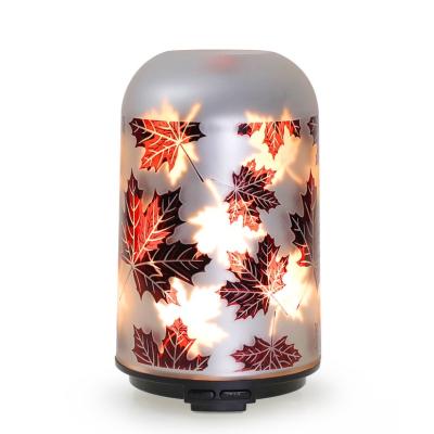 China difusor de cristal del Aromatherapy de 90*150m m, difusor del aroma de la hoja de arce 100ml del hogar en venta