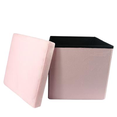 China stool home & New Foldable Storage Ottoman Velvet Storage Stool Fabric Storage Stool for sale