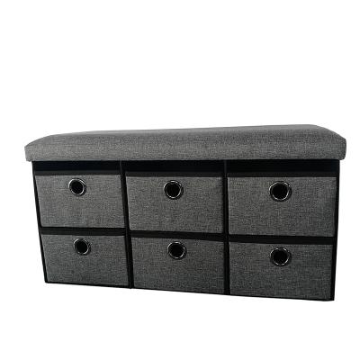 China stool home & Ottoman Canvas Storage With Drawers Popular Storage Stool Bench Along With Drawers for sale