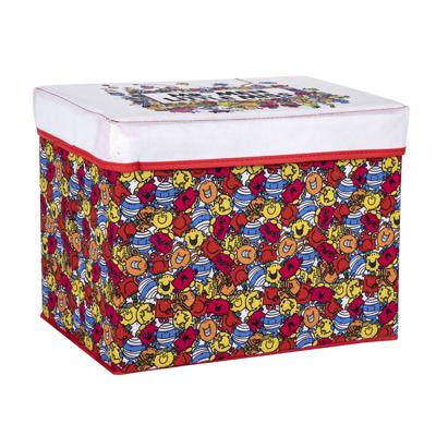 China China Square Foldable Fabric Printed Design Storage Ottoman Square Stool Printed Stool for sale