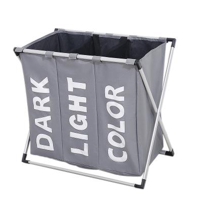 China China Modern Aluminum Frame Laundry Bin Good Laundry Basket High Quality Mesh Bag for sale