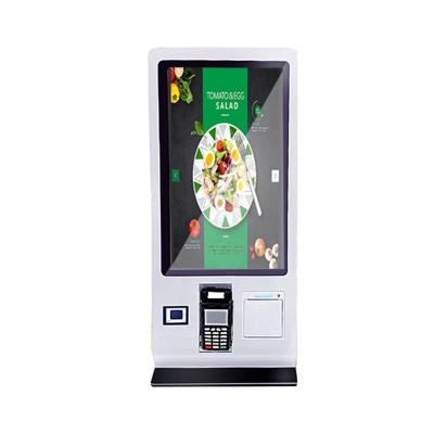 China 27in Self Ordering Kiosk Food Ordering Kiosk Machine With Voice Assistance for sale