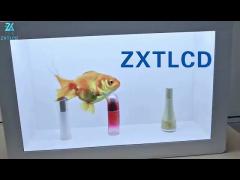 android based  transparent lcd display cabinet with 4g connectivity for ads
