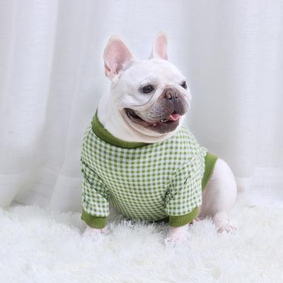 China Wholesale Stocked Autumn Winter Dog Hoodies Dog Plaid Elasticity Thicken Warm Hoodies Clothes for sale