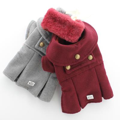 China Wholesale Dog Coat Factory Stocked Soft Plush Thicken High Collar Warm Coat for sale