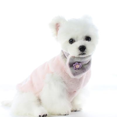 China Winter Wholesale Cute Dog Plush Fleece Plaid Soft Stocked Hoodies Coat With Scarf for sale