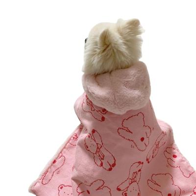 China Wholesale Autumn And Winter Rose Bear Rabbit Fur Coat Blanket Sleeping Bag Dog Supplies Removable Blanket for sale