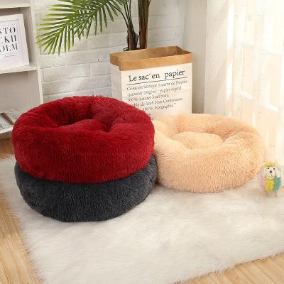 China Plush Dog Kennel Mechanical Circular Cat Kennel Comfortable Winter Wash Pet Nest for sale