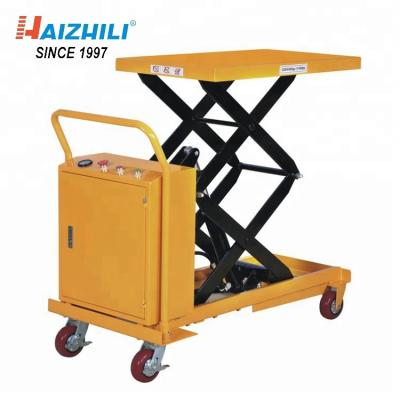 China Hotels High Capacity 300KG 1500MM Electric Double Scissor Lift Table Trolley for sale