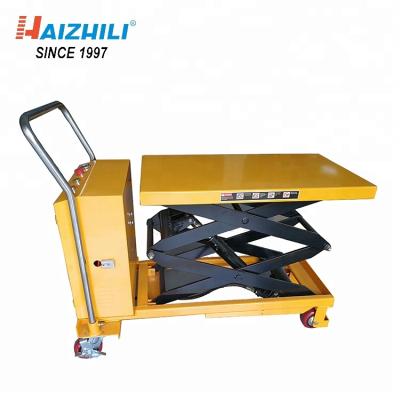 China Hotels Factory Small And Portable 350kg Electric Scissor Lift Table Cart Direct Sale for sale