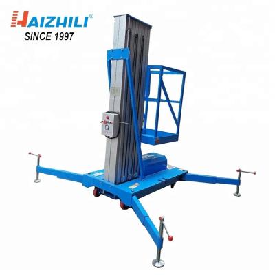 China Factory Mobile Lifter 12kg 8m Portable Single Mast Aluminum Alloy Lift Climbing Platform for sale