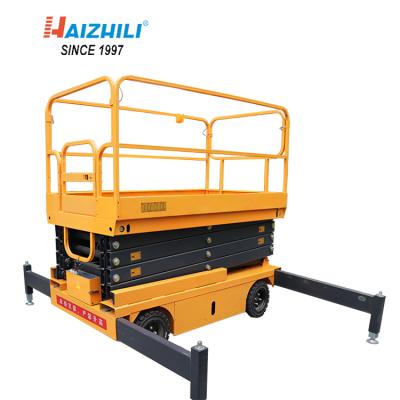 China Hotels Four Wheel Mobile Hydraulic Scissor Lift 400kg 16m High Platform Lift Truck for sale