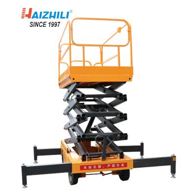 China Hotels 400kg Hydraulic Mobile Scissor Ladder Lift Working Platform With Adjustable Height for sale