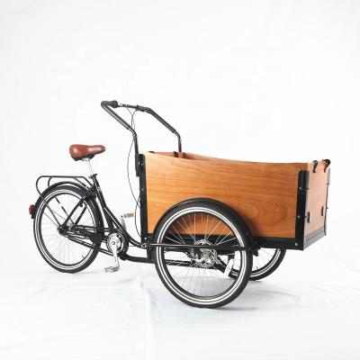 China Electric Cargo Three Wheel Cargo Bike Family Four Seats Cargo Bike Kids Tricycle for sale