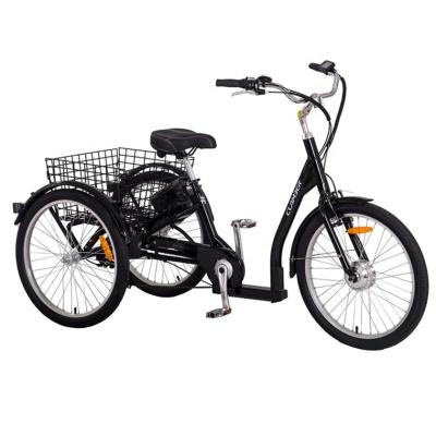 China 36V 250W Electric Cargo Tricycle Three Wheel Tricycle Cargo Tricycle With Basket 24 Inch 7 Speeds for sale