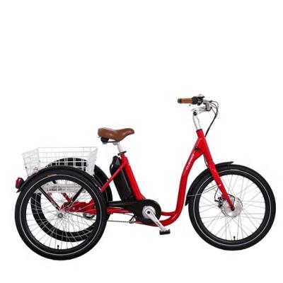 China Carbon steel 36V 250W electric tricycle three wheel adult bicycle 24 inch wheel tricycles for sale for sale