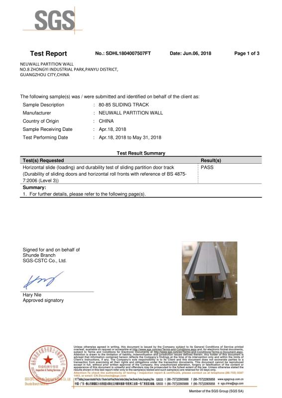 BS 4875-7:2006 - Partition Wall