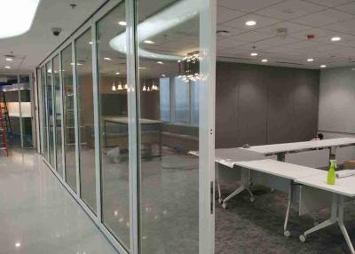 China Office Frameless Glass Wall , Aluminum Interior Glass Partitions Sliding for sale