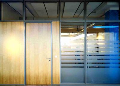 China 100mm Thickness Office Glass Wall Systems , Glass Office Dividers Pre Finished Aluminum for sale