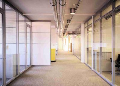 China Double Glazed Demountable Glass Partitions , Glass Office Partitions  Dry Clear Pvc Joint for sale