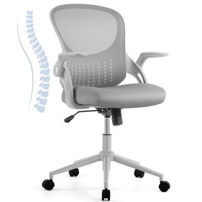 China (Height)Adjustable Ergonomic Home Office Mesh Computer Chair With Soft Armrests Upholstered Lumbar Support for sale