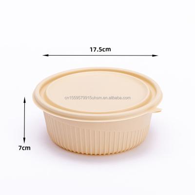 China Disposable Eco-friendly Disposable Microwavable Disposable Biodegradable Food Bowl Dishes Cornstarch Catering Bowl 900ML B for sale