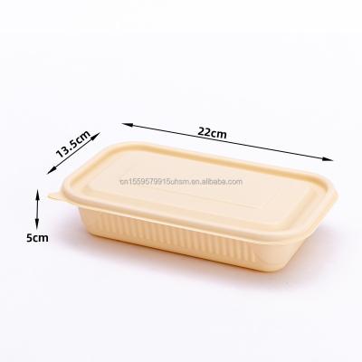 China Disposable Eco-friendly Microwavable Degradable Cornstarch Catering Tableware Biodegradable Square 750ml B for sale