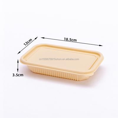 China Disposable Eco Friendly Microwavable Degradable Cornstarch Catering Tableware Biodegradable Square 350ML for sale