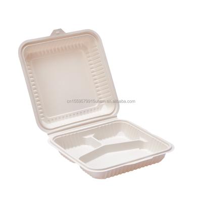 China Microwavable Degradable Degradable Eco-Friendly Disposable Cornstarch Tableware Disposable Eco-Friendly Cornstarch Lunch Box Biodegradable Hamburger Box for sale