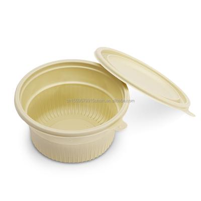 China Eco-Friendly Disposable Microwavable Disposable Biodegradable Food Bowl Dishes Cornstarch Round Catering Bowl for sale