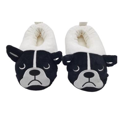 China Wholesale Custom House Cotton Dog Shaped Plush Slipper Logo Design Woman Slipper Cute for sale