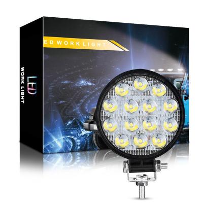 China BRAD 14LED 42W Round Shape Car Led Fog Lights For Trucks Led Cars Run Light For Off Road Car/Motorcyc Boat SUV/ATV 16X12X3.5cm for sale